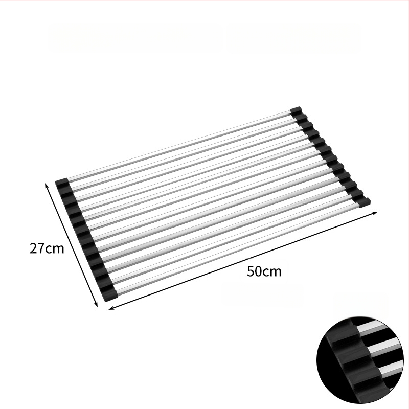 Nerūdijančio plieno praustuvo drenažo laikiklis, sulankstomas; Draining rack serija; Hong Junda – pritaikymas su logotipu