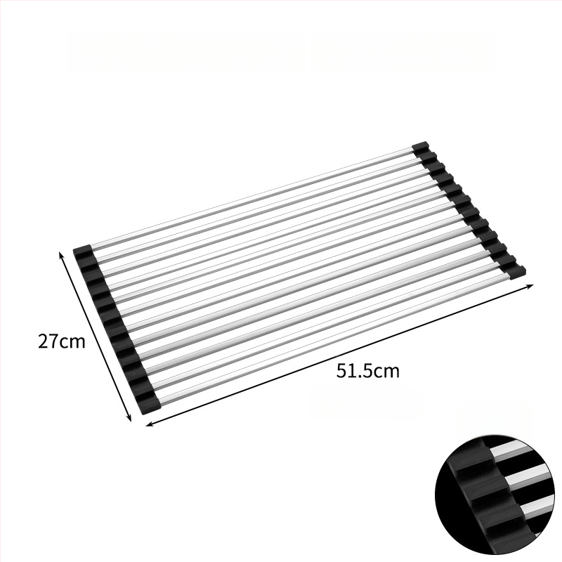 Nerūdijančio plieno praustuvo drenažo laikiklis, sulankstomas; Draining rack serija; Hong Junda – pritaikymas su logotipu