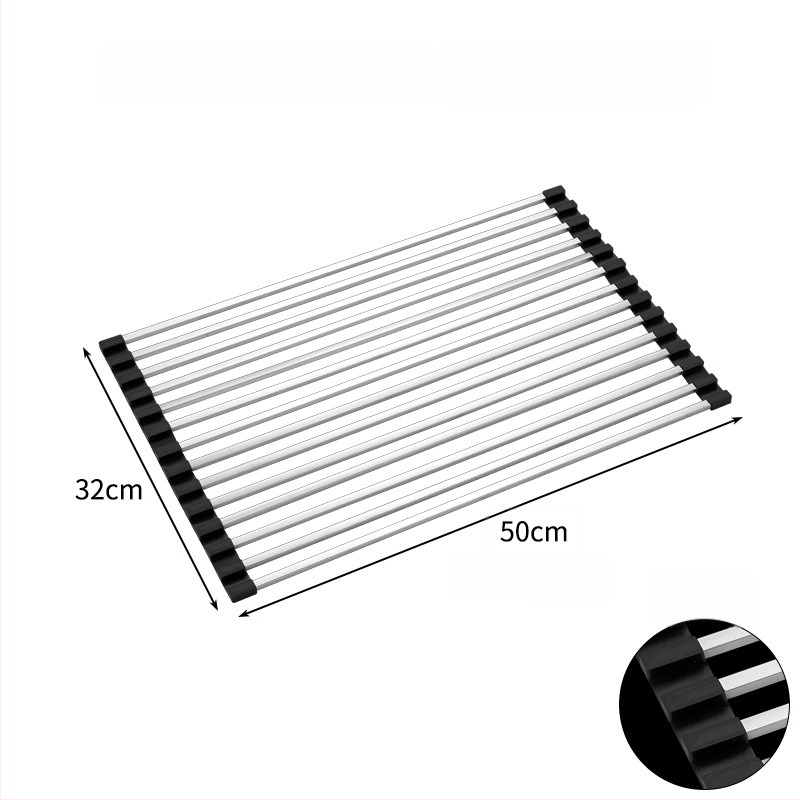 Nerūdijančio plieno praustuvo drenažo laikiklis, sulankstomas; Draining rack serija; Hong Junda – pritaikymas su logotipu