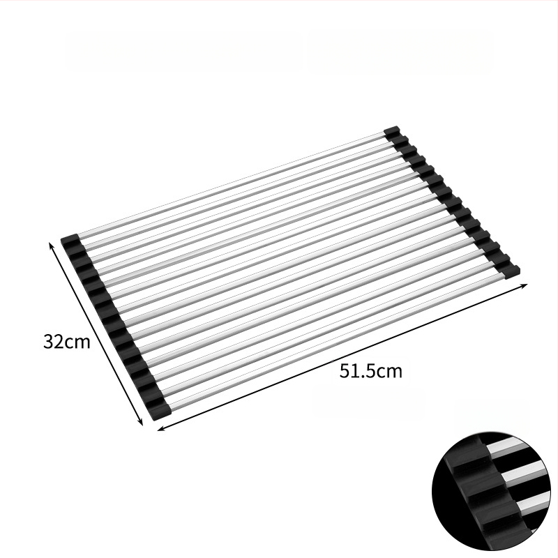 Nerūdijančio plieno praustuvo drenažo laikiklis, sulankstomas; Draining rack serija; Hong Junda – pritaikymas su logotipu