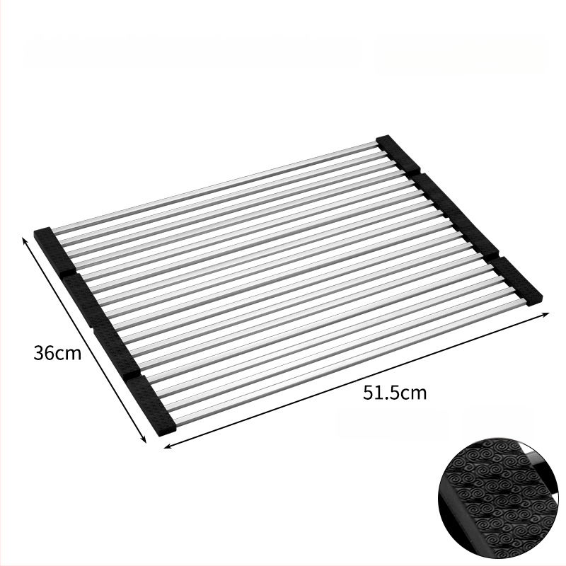 Nerūdijančio plieno praustuvo drenažo laikiklis, sulankstomas; Draining rack serija; Hong Junda – pritaikymas su logotipu