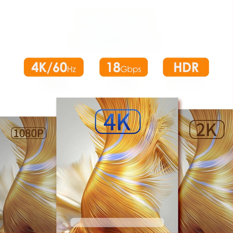 HDMI kabelis 2.0, 4K palaikymas, varinis laidininkas, auksu dengti jungtys, skirtas televizoriui, kompiuteriui, set-top box ir projektoriui