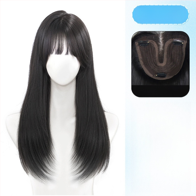 Čipkota parukė moterims su vidiniu dalijimosi, apimti plaukai su dideliais bangais; pluoštai atsparūs temperatūrai; modelis: čipkota dalis; technologija: mechanizmas; negalima dažyti ar perm