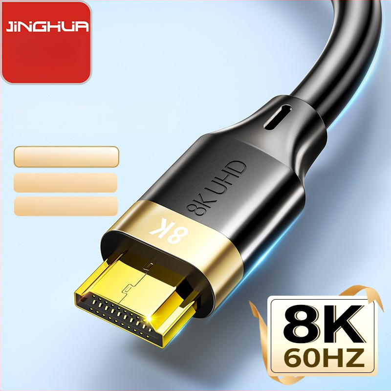 Jinghua H627 HDMI kabelis, HDMI 2.1, 8K palaikymas, auksu dengti jungtys, ilgis 1,5 m