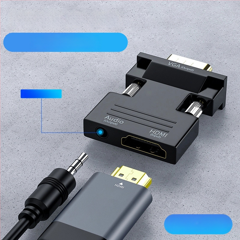HDMI į VGA vienakryptis vaizdo adapterio kabelis, CS5210 lustas, HDMI įėjimas