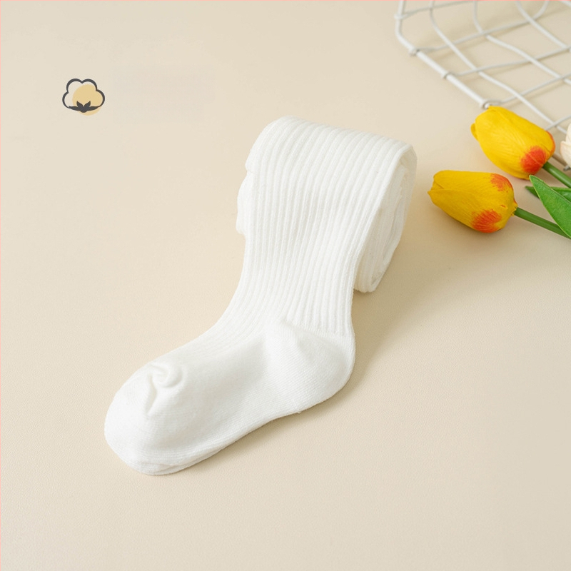 Bērnu zeķubikses ar svītrainu rakstu, džakarda adījums, kokvilnas–poliestera maisījums, biezas, elpojošas pavasarim un rudenim