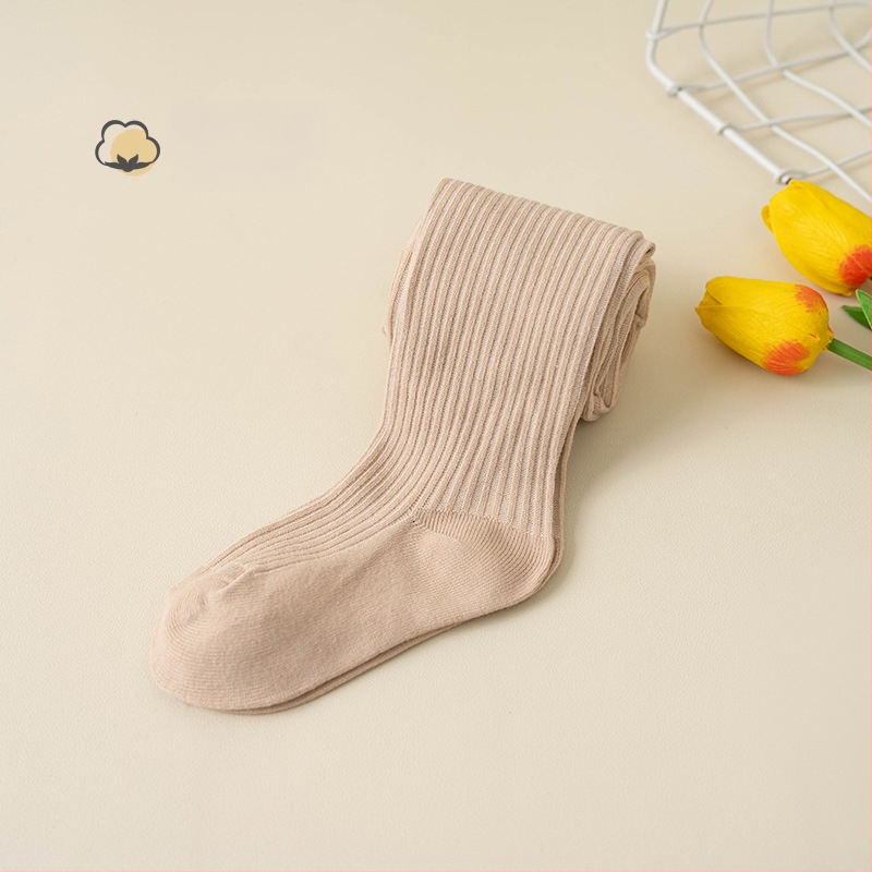 Bērnu zeķubikses ar svītrainu rakstu, džakarda adījums, kokvilnas–poliestera maisījums, biezas, elpojošas pavasarim un rudenim