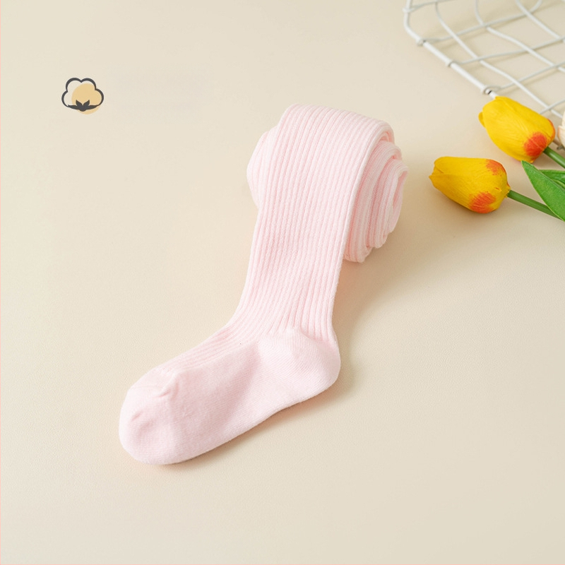 Bērnu zeķubikses ar svītrainu rakstu, džakarda adījums, kokvilnas–poliestera maisījums, biezas, elpojošas pavasarim un rudenim