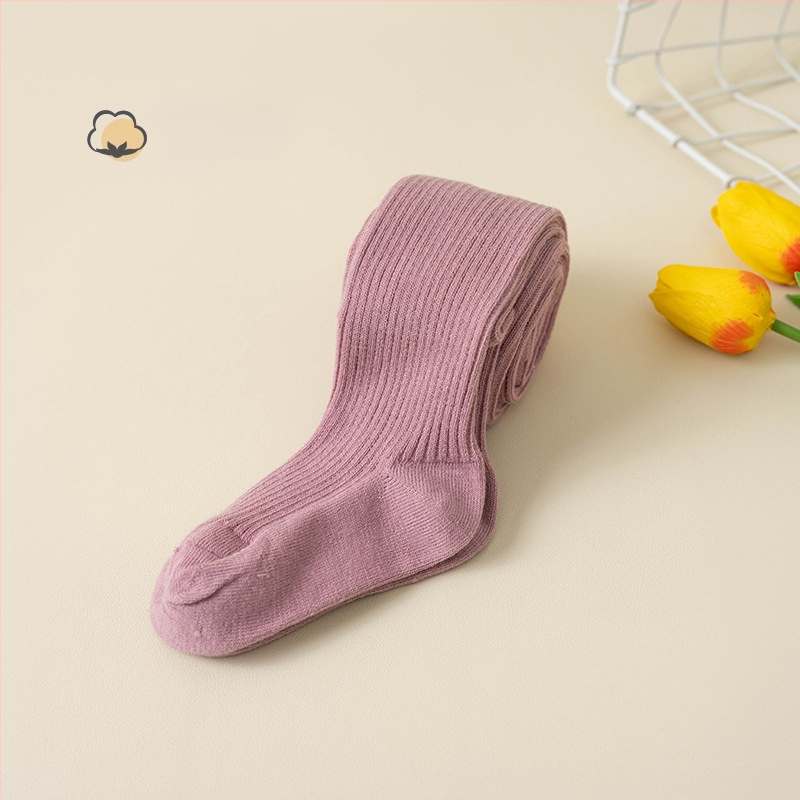 Bērnu zeķubikses ar svītrainu rakstu, džakarda adījums, kokvilnas–poliestera maisījums, biezas, elpojošas pavasarim un rudenim