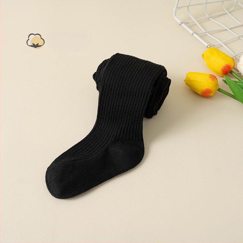 Bērnu zeķubikses ar svītrainu rakstu, džakarda adījums, kokvilnas–poliestera maisījums, biezas, elpojošas pavasarim un rudenim