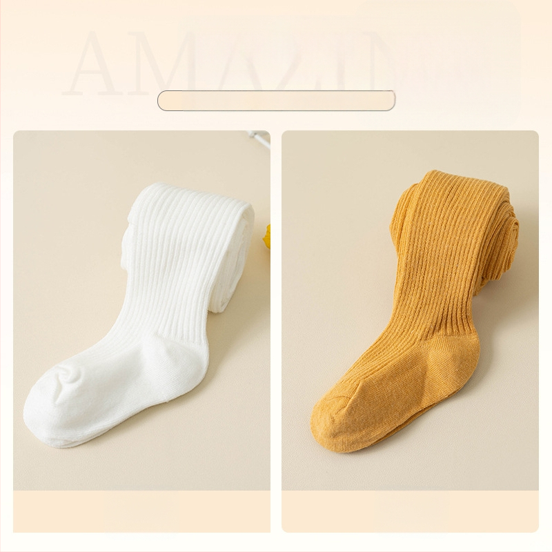 Bērnu zeķubikses ar svītrainu rakstu, džakarda adījums, kokvilnas–poliestera maisījums, biezas, elpojošas pavasarim un rudenim