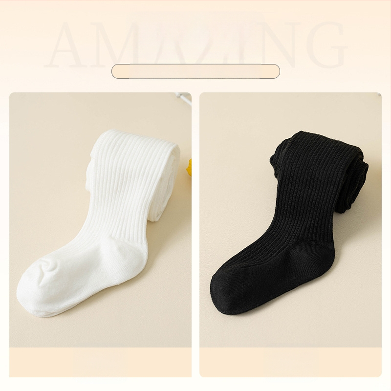 Bērnu zeķubikses ar svītrainu rakstu, džakarda adījums, kokvilnas–poliestera maisījums, biezas, elpojošas pavasarim un rudenim