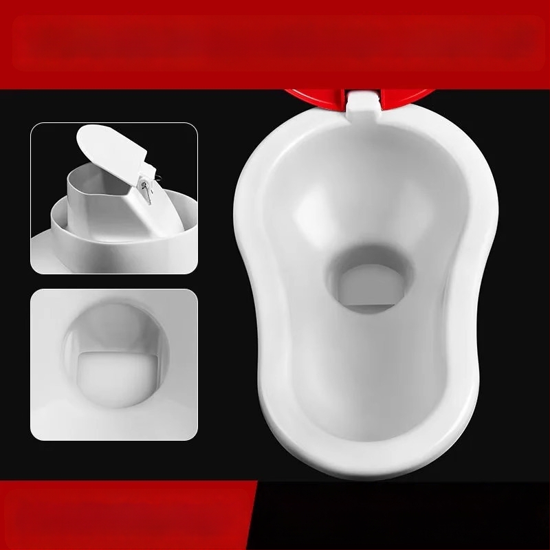 Plastikinis laikinas klozetas statyboms — be sifono, be rezervuaro, įprastas kanalizacijos skersmuo