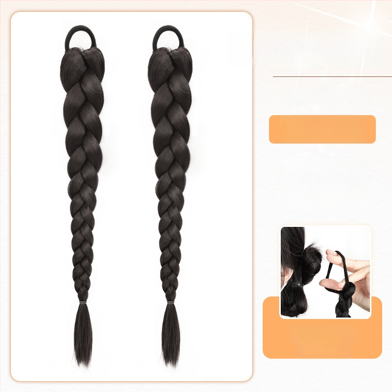 Sieviešu pītā aste parūka, rokām austā, mati no augstas temperatūras stieples, nav piemērota krāsošanai vai veidošanai