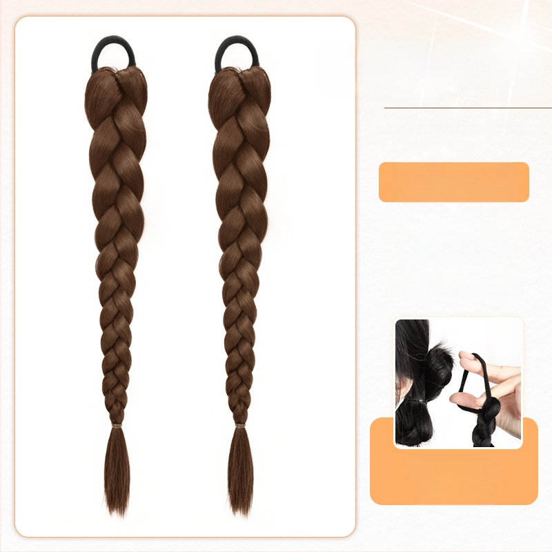 Sieviešu pītā aste parūka, rokām austā, mati no augstas temperatūras stieples, nav piemērota krāsošanai vai veidošanai