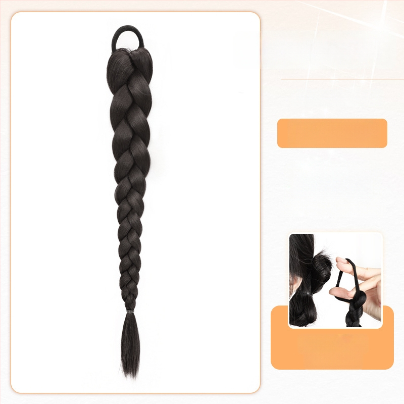 Sieviešu pītā aste parūka, rokām austā, mati no augstas temperatūras stieples, nav piemērota krāsošanai vai veidošanai