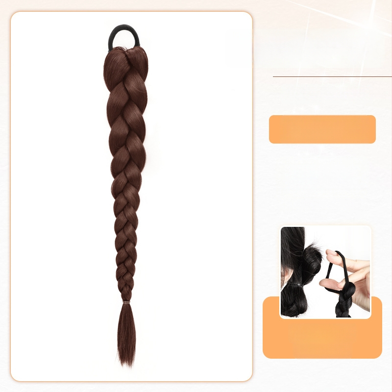 Sieviešu pītā aste parūka, rokām austā, mati no augstas temperatūras stieples, nav piemērota krāsošanai vai veidošanai