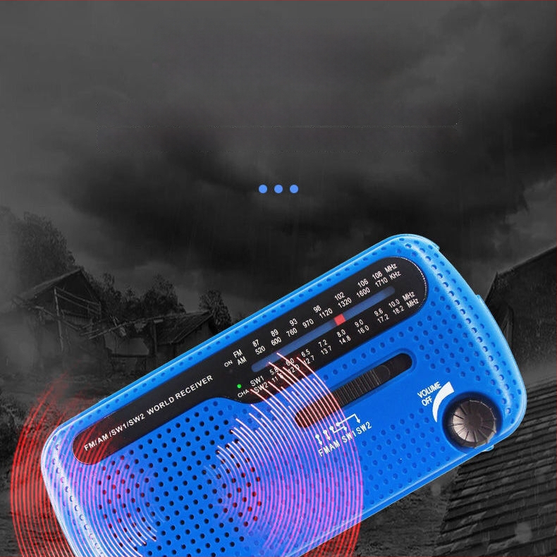 Išorinis avarinis LED apšvietimas su FM/AM radijo, saulės energija ir rankinis įkrovimas, USB įkrovimas, daugiajuostės priėmėjas, 3.7V, 0.14W, 1000–1999mAh, dažnis 20–3000