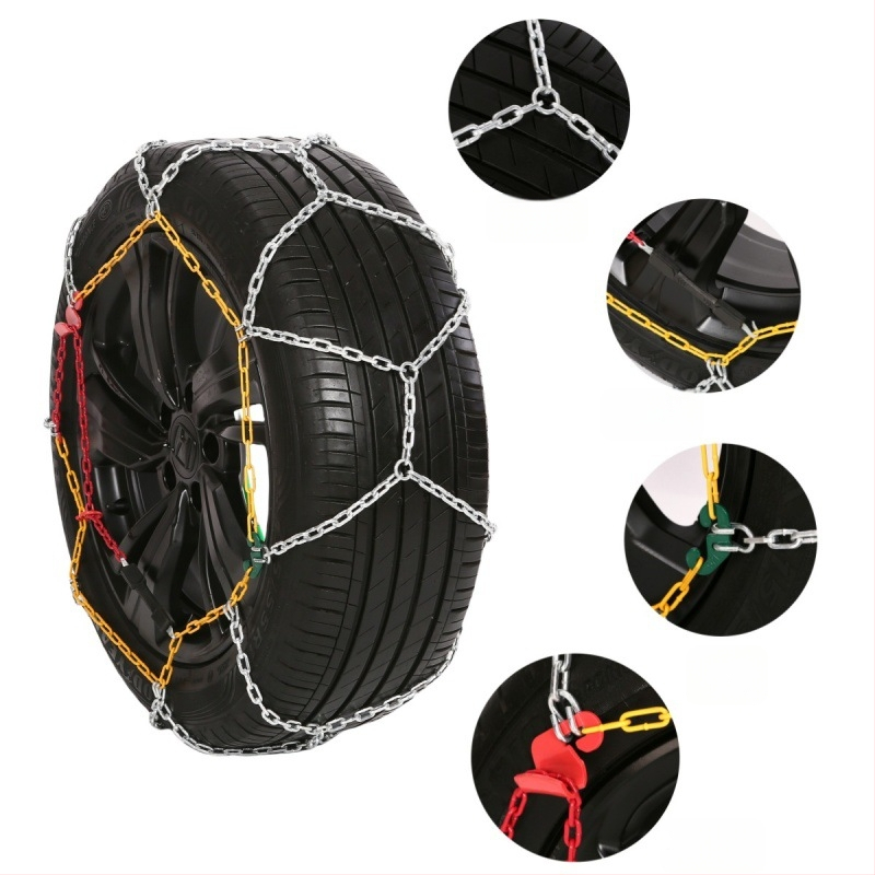 Antislip rehvi kett auto, mikroautodele ja maasturitele – segust terasest kett | Mudel KN anti-skid chain | Rehvi ühilduvus: konsulteerige
