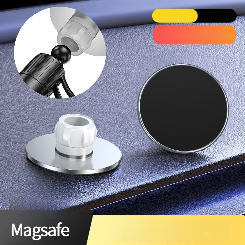 MagSafe žiedo magneto galva automobilių skydelio laikikliui, N52 magnetas, ABS plastikas, magnetinis montavimas, įtrauktas magnetinis lakštas
