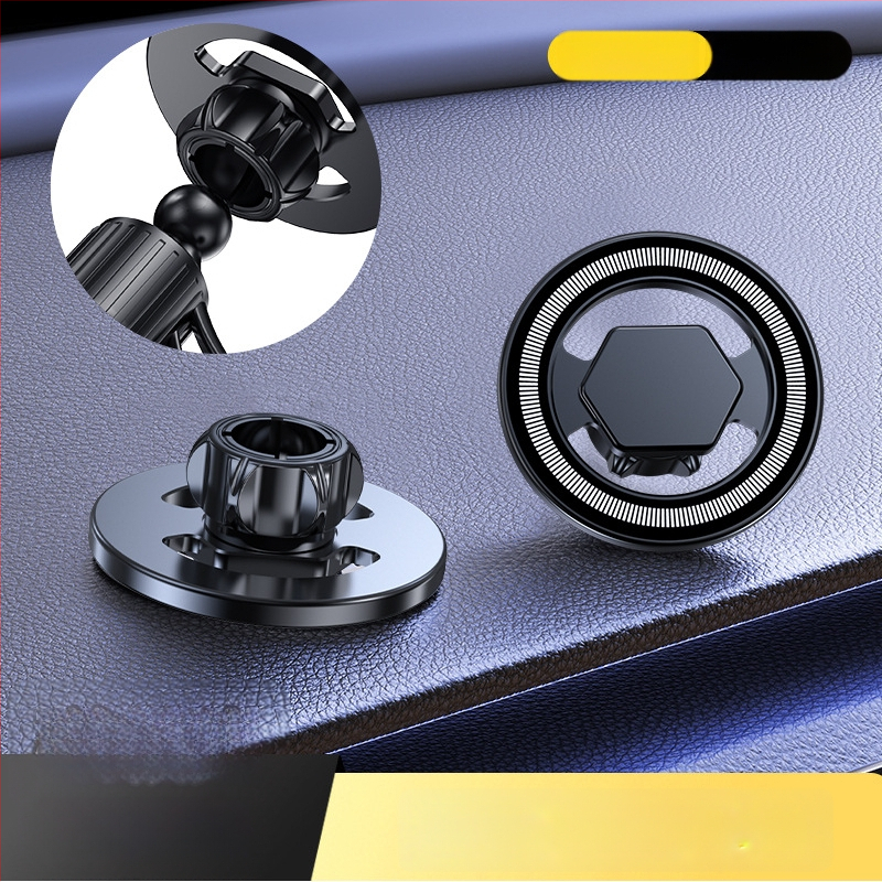 MagSafe žiedo magneto galva automobilių skydelio laikikliui, N52 magnetas, ABS plastikas, magnetinis montavimas, įtrauktas magnetinis lakštas
