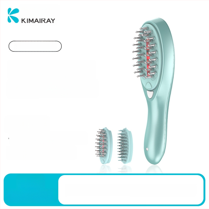 Elektrinė masažo šukelė su EMS mikro srove ir RF plaukų bei galvos odos priežiūrai, 12 ml skysto aplikatoriaus, CE/ROHS