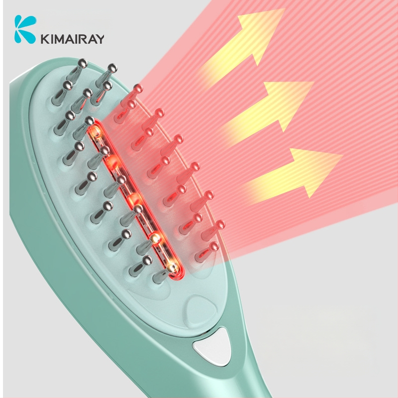 Elektrinė masažo šukelė su EMS mikro srove ir RF plaukų bei galvos odos priežiūrai, 12 ml skysto aplikatoriaus, CE/ROHS