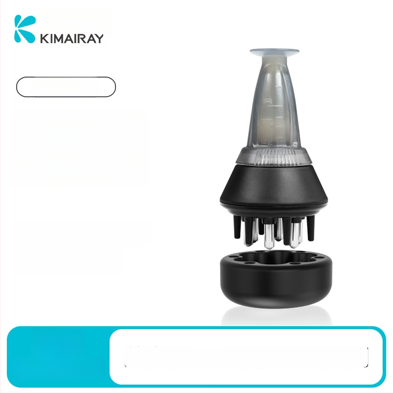 Galvos odos priežiūros įrenginys su rankiniu dozatoriumi skysčiams tiekimui ir galvos masažui