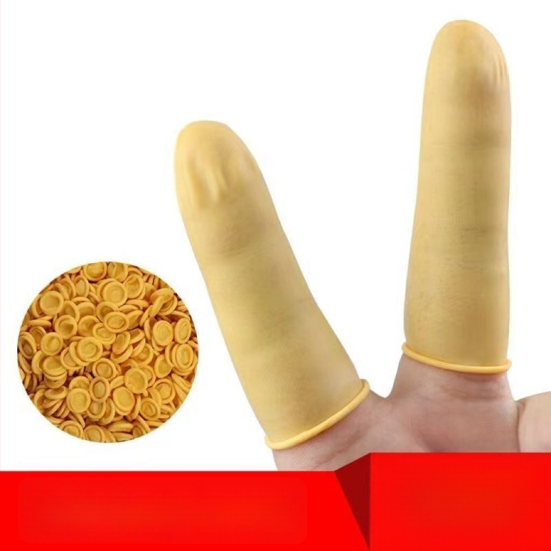 Jednorázové latexové prstové návleky, bez prachu, odolné voči opotrebeniu, proti perforácii, hmotnosť 0.65