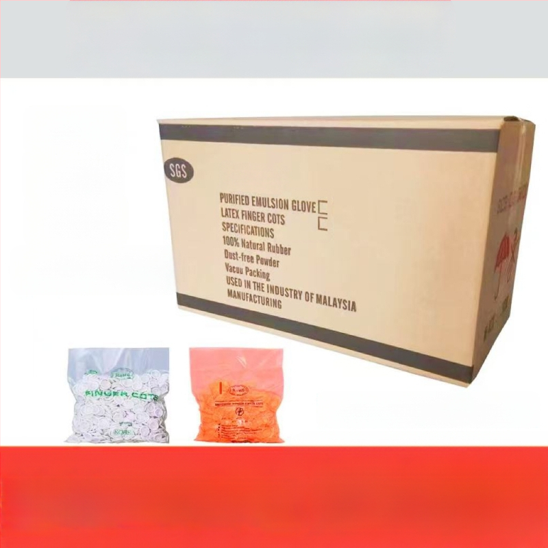 Jednorázové latexové prstové návleky, bez prachu, odolné voči opotrebeniu, proti perforácii, hmotnosť 0.65