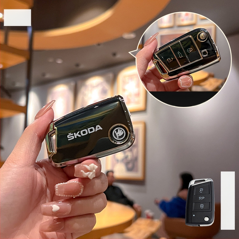 Skoda raktų dėklas Huihuangda TPU – Aukštos klasės (Prekės ženklas: Huihuangda; Automobilio markė: Skoda; Medžiaga: TPU; Stilius: Aukštos klasės)