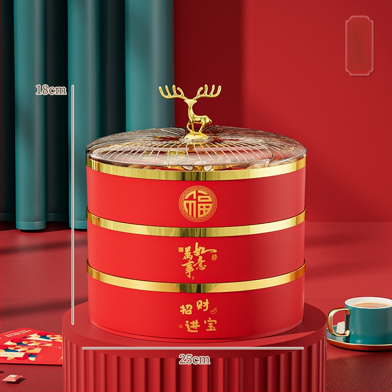 Guduoduo plastikinė Vaisių lėkštė su šventiniu stiliumi, išleista 2024 m., aukštos kokybės