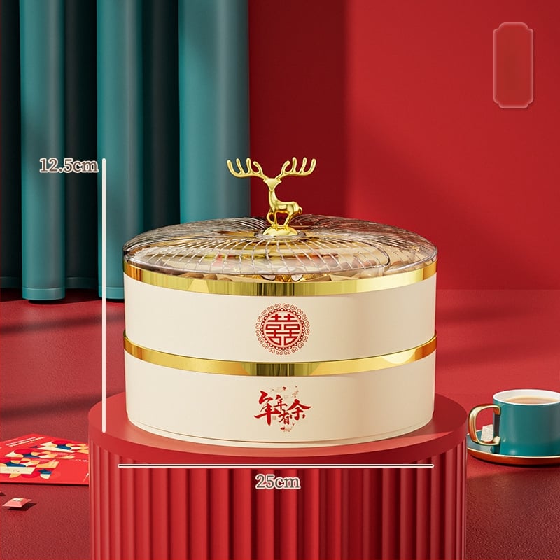 Guduoduo plastikinė Vaisių lėkštė su šventiniu stiliumi, išleista 2024 m., aukštos kokybės