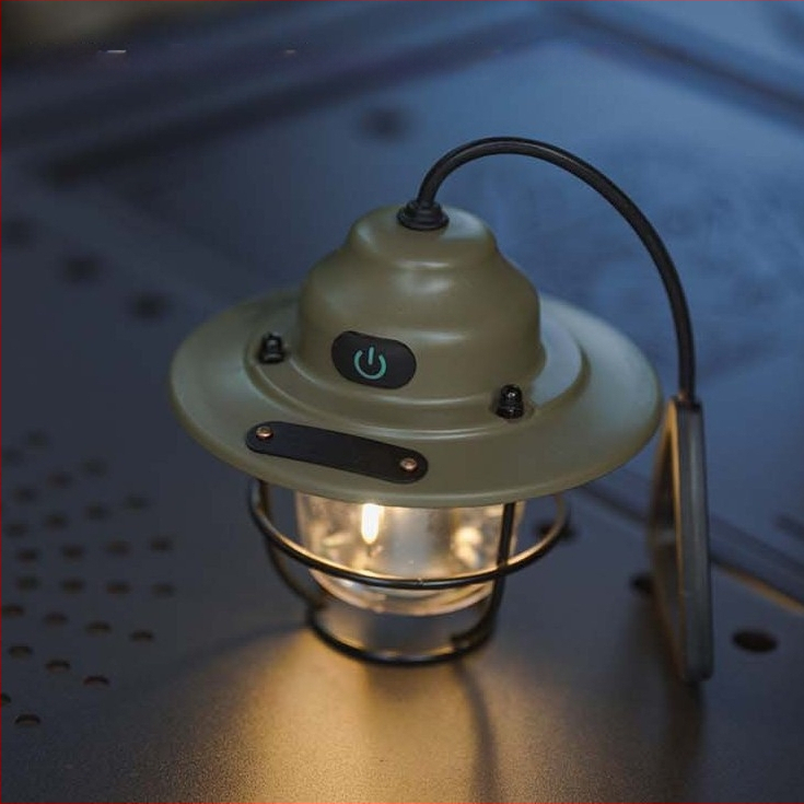 Pinecone kempingo žibintas — LED, įkraunamas, ilgas baterijos tarnavimas, tinka palapinei ir lauko naudojimui