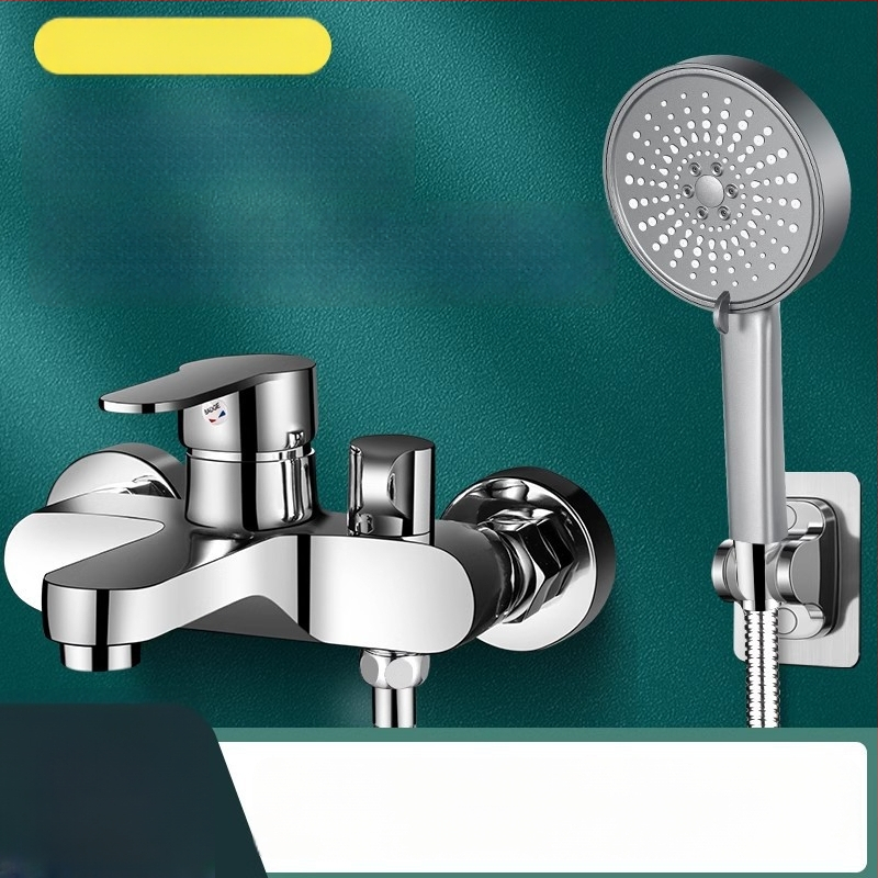 Paslėpta sieninė dušo komplektas iš vario, su purškimo, masažo, burbulų ir lietaus funkcijomis; apvali dušo galva; darbinė temperatūra 0-80°C