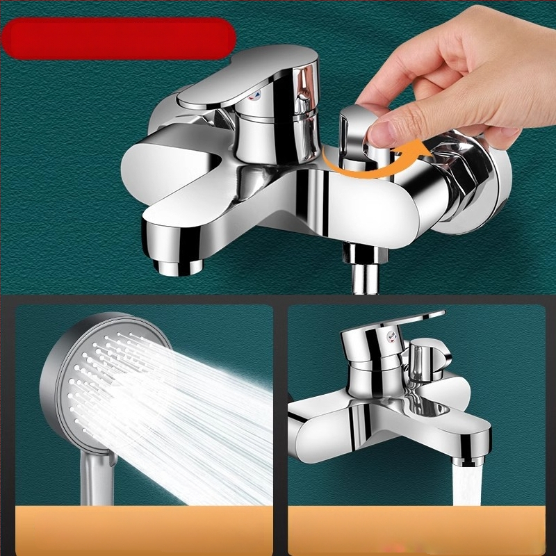Paslėpta sieninė dušo komplektas iš vario, su purškimo, masažo, burbulų ir lietaus funkcijomis; apvali dušo galva; darbinė temperatūra 0-80°C