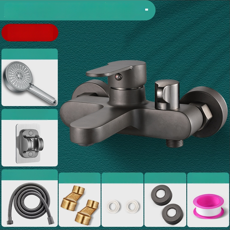 Paslėpta sieninė dušo komplektas iš vario, su purškimo, masažo, burbulų ir lietaus funkcijomis; apvali dušo galva; darbinė temperatūra 0-80°C