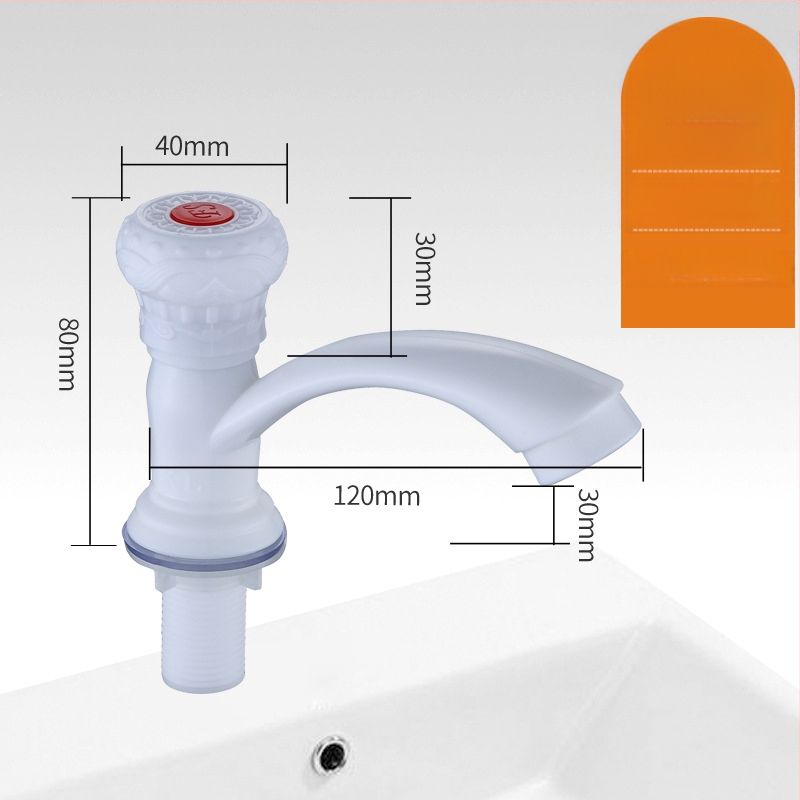 Plastikust kraan valamu jaoks keramikkava ventiiliga, nominaalne rõhk 0,8 MPa, kolonniline paigaldus, sissetooma/väljundtoru diameeter 4 punktid