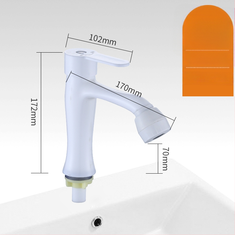 Plastikust kraan valamu jaoks keramikkava ventiiliga, nominaalne rõhk 0,8 MPa, kolonniline paigaldus, sissetooma/väljundtoru diameeter 4 punktid