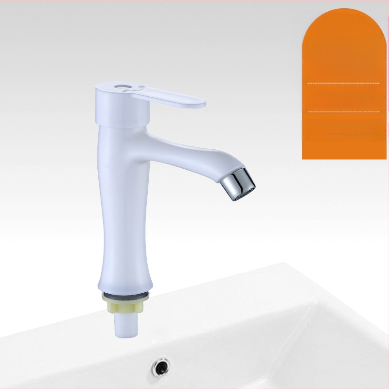 Plastikust kraan valamu jaoks keramikkava ventiiliga, nominaalne rõhk 0,8 MPa, kolonniline paigaldus, sissetooma/väljundtoru diameeter 4 punktid