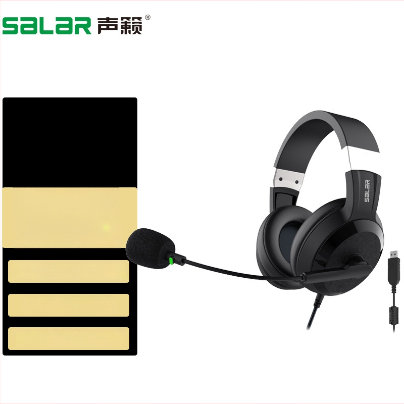 USB juhtmega peakomplekt sisseehitatud helikaardiga ja mikrofoniga, 40 mm draiverid, sagedusvahemik 20 kHz, takistus 32 Ω, kaabli pikkus 2,7 m