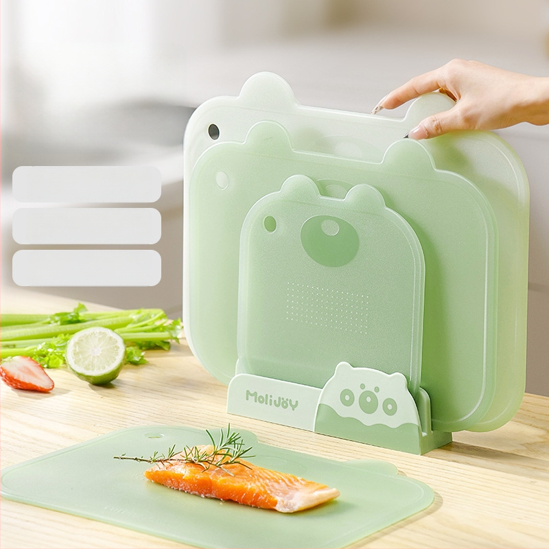 Maisto kokybės plastikinė pjaustymo lenta namų naudojimui, neslidi, pelėsiui atspari, tinkama kūdikių maistui ir vaisių bei daržovių paruošimui