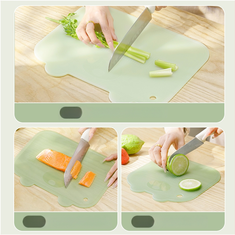 Maisto kokybės plastikinė pjaustymo lenta namų naudojimui, neslidi, pelėsiui atspari, tinkama kūdikių maistui ir vaisių bei daržovių paruošimui