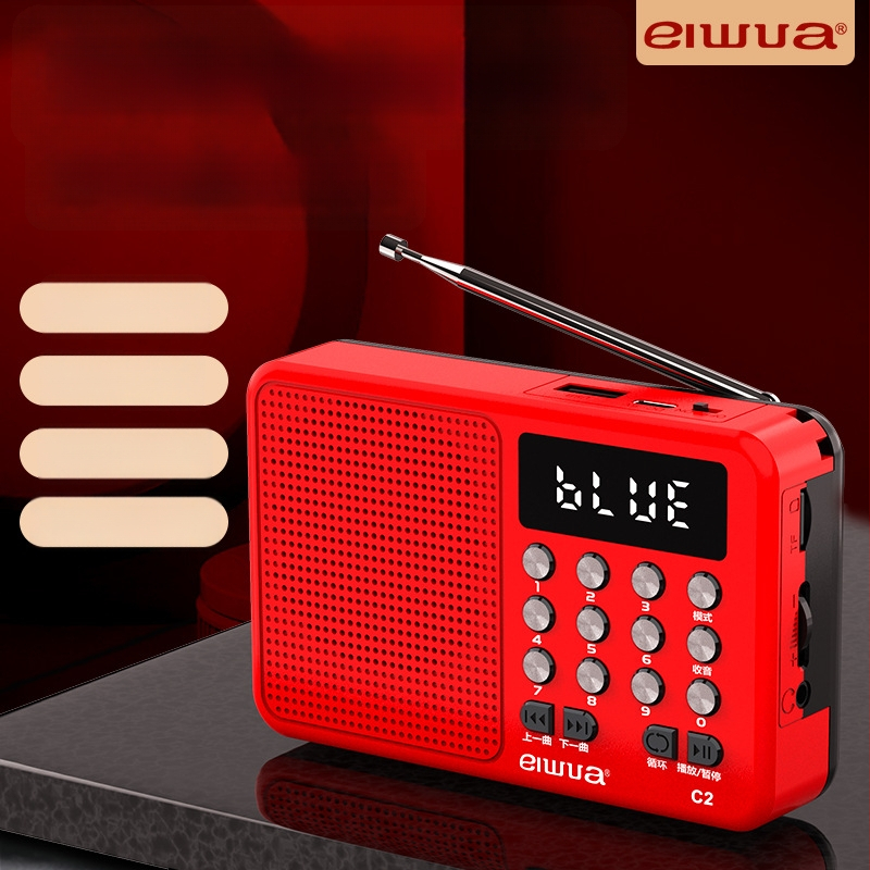 C6 daugiafunkcinis Bluetooth radijo MP3 Karaoke grotuvas su skaitmeniniu ekranu; USB/TF atkūrimas; 5W išvestis; SNR ≥53 dB; Baterija 1000–1999 mAh