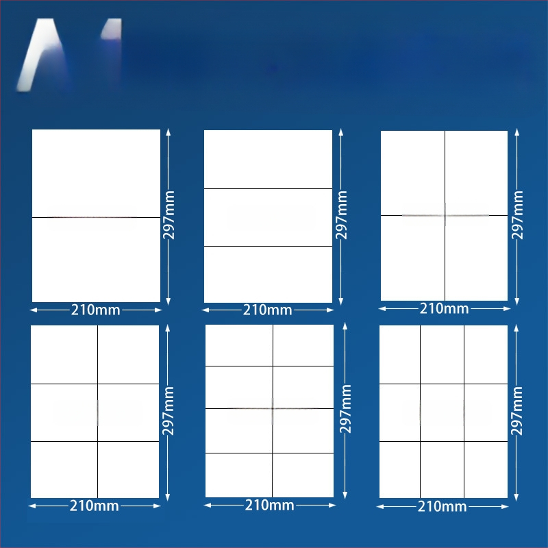 A4 līmējams drukas papīrs etiķetēm – taisnstūra, drukājams formāts, 170 g/m², dzeltenā pamatne