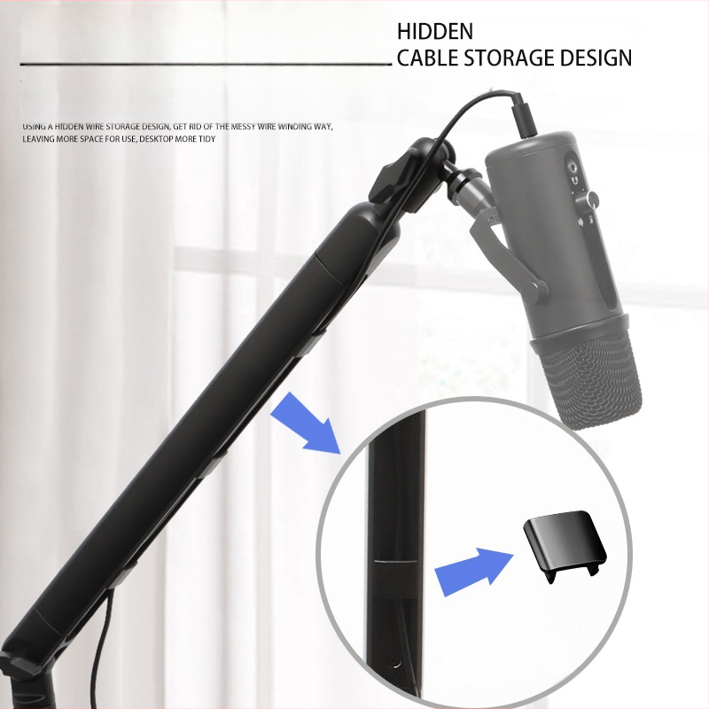 B.BMIC NB-F10 Mikrofono stovas stalui, sulankstomas aliumininis, universalus mikrofonui/telefonui/tabletei/GoPro, laidinis (laidinis; universalus suderinamumas; sulankstomas aliumininis)