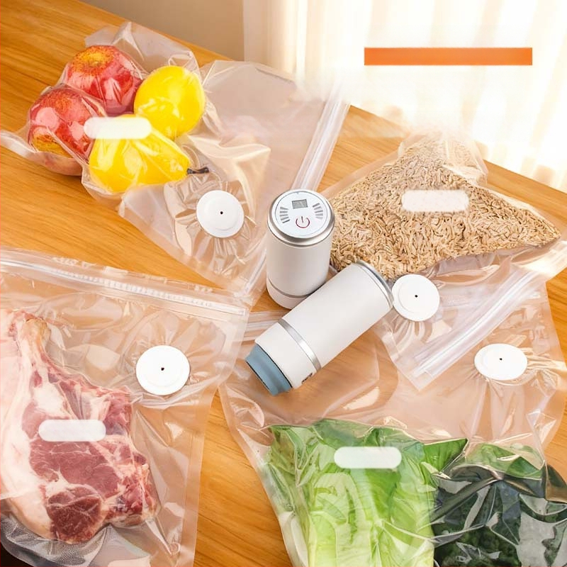 Vakuuma uzglabāšanas maisiņš pārtikai — PA+PE biezināts materiāls, sūkšanās tips, bez sūkņa, mājas uzglabāšanas vakuuma maisiņš (2025)