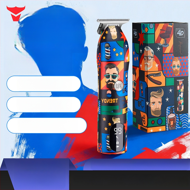 Elektrinė plaukų kirpimo mašinėlė — atjungiamas plaunamas galvutė, įmontuota baterija 500–800 mAh, nerūdijanio plieno peiliai, atspari vandeniui, šepetinis variklis