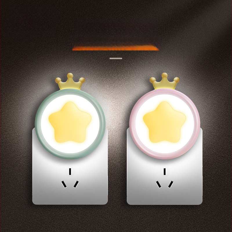 Naktinė lemputė su žvaigždžių karūna, LED, lizdinės rozetės maitinimas, indukcinis jungiklis, ABS gaubtas