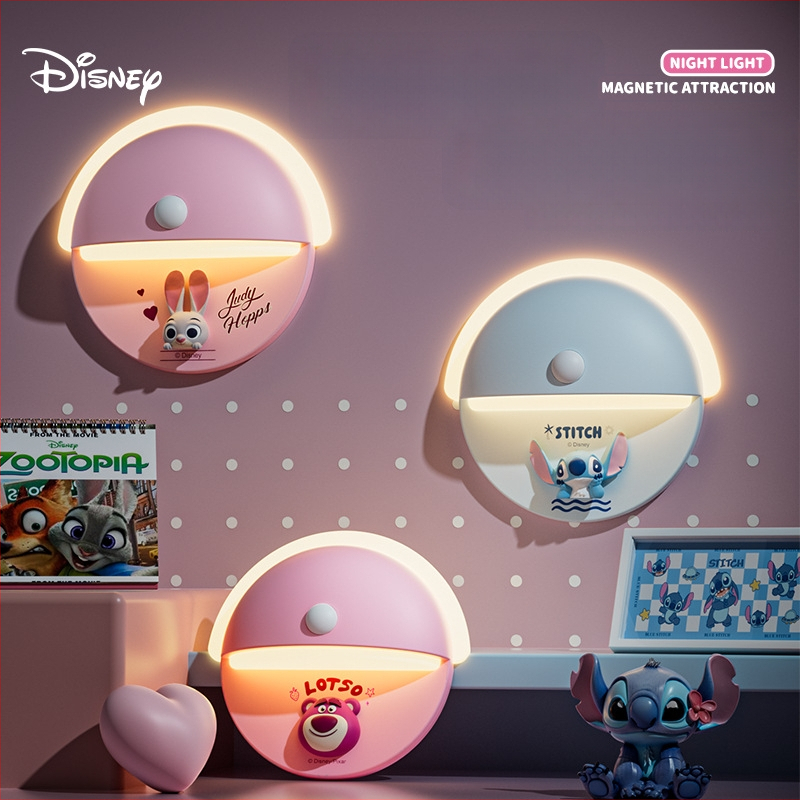 Naktinė lemputė su judesio jutikliu ir magnetiniu tvirtinimu, įmontuota baterija, ABS korpusas – animacinių gyvūnų stiliumi